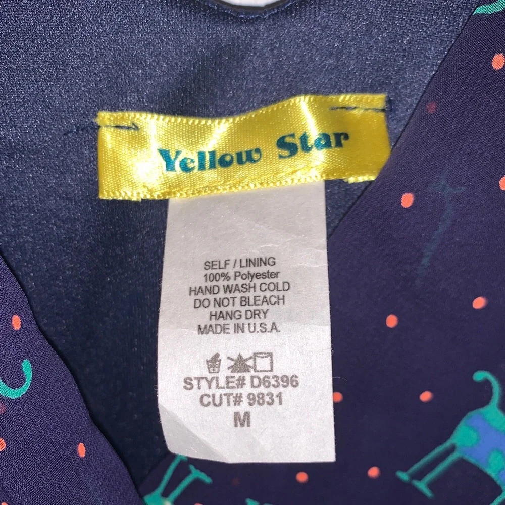 NWOT✨ ModCloth l Navy Giraffe x Polka Dot Faux Wrap Dress - Picture 4 of 11